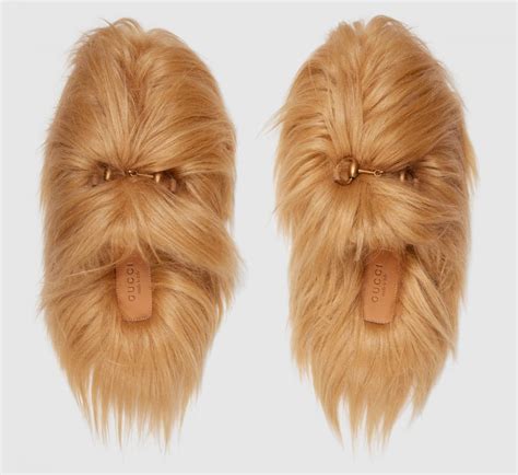 gucci girls slippers|gucci chewbacca slippers.